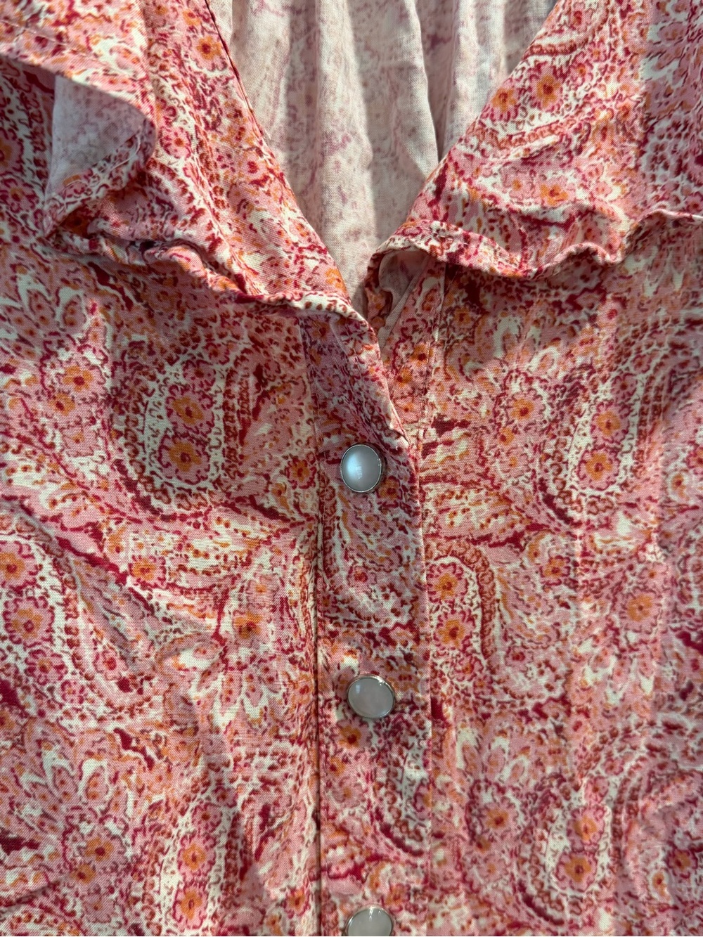 Vintage Lovlei Ranch California Pink Paisley Button-Down Western Blouse - Picture 4 of 8